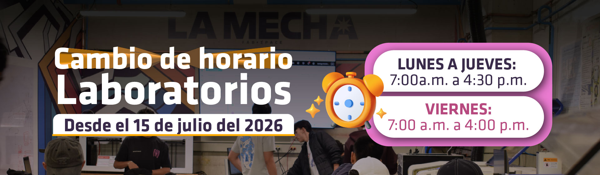 Horarios Laboratorios de Ingeniería Mecánica de la Universidad de los Andes Horarios Laboratorios de Ingeniería Mecánica de la Universidad de los Andes